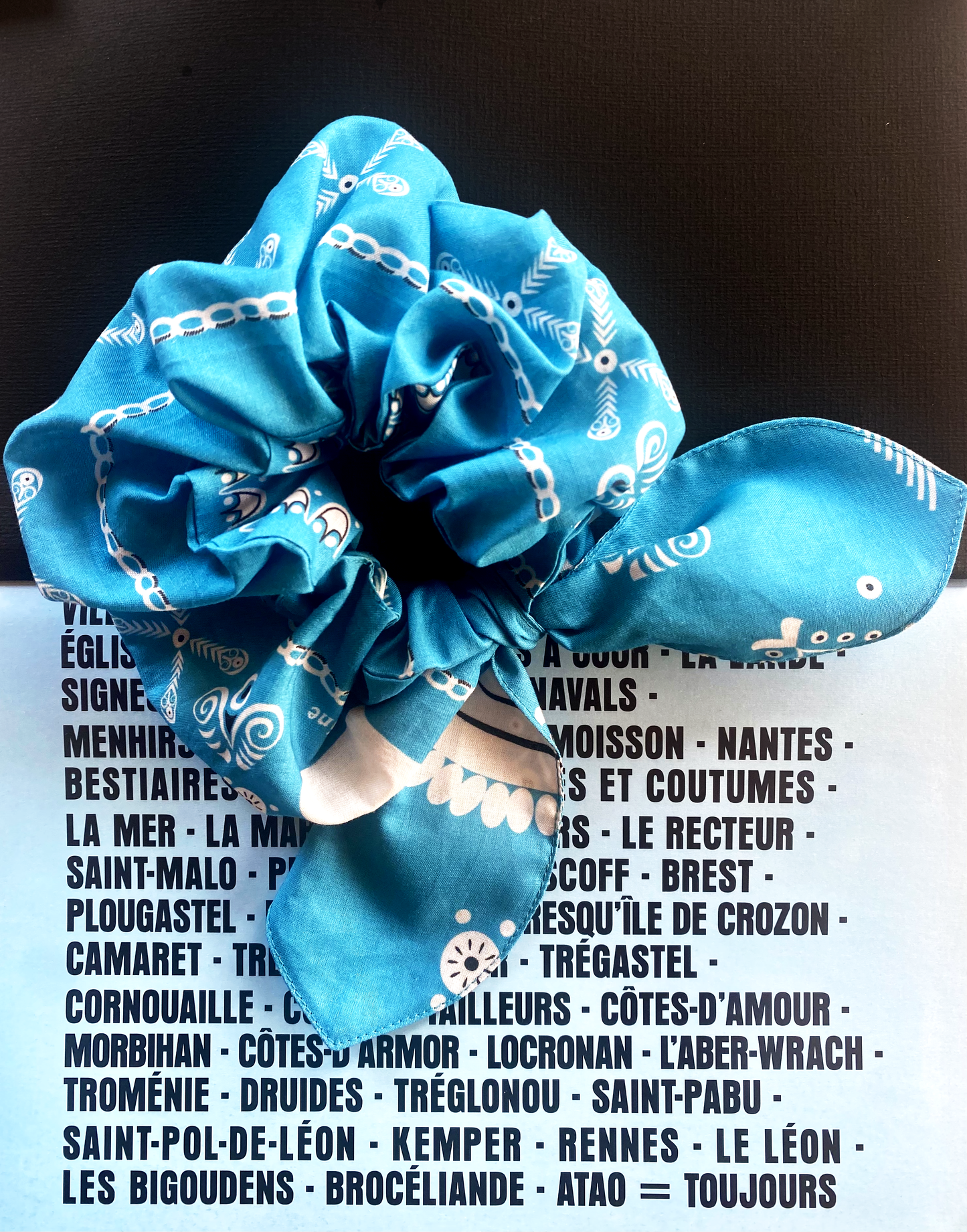 Chouchou bandana breton azur