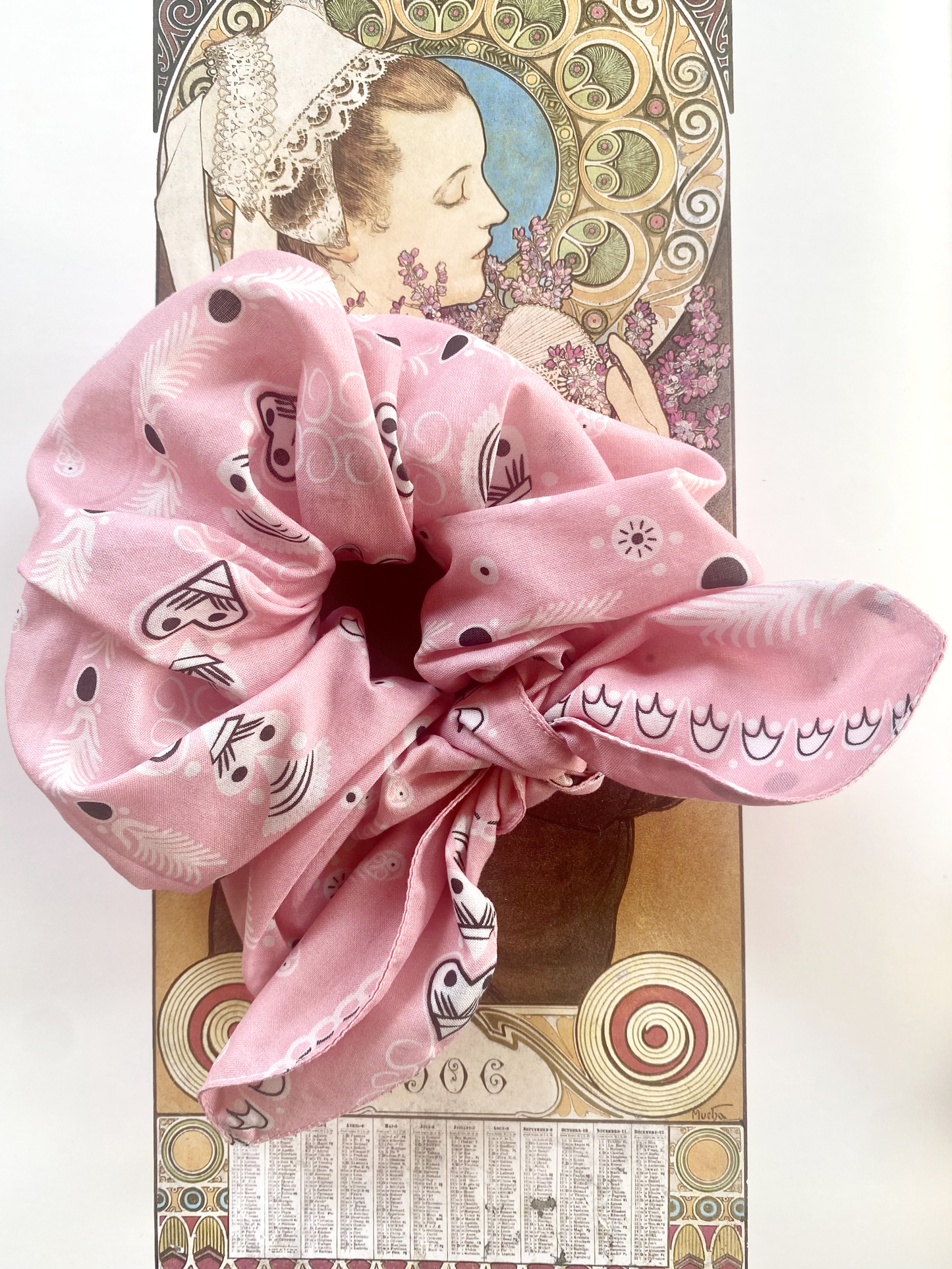 Chouchou bandana breton rose malabar