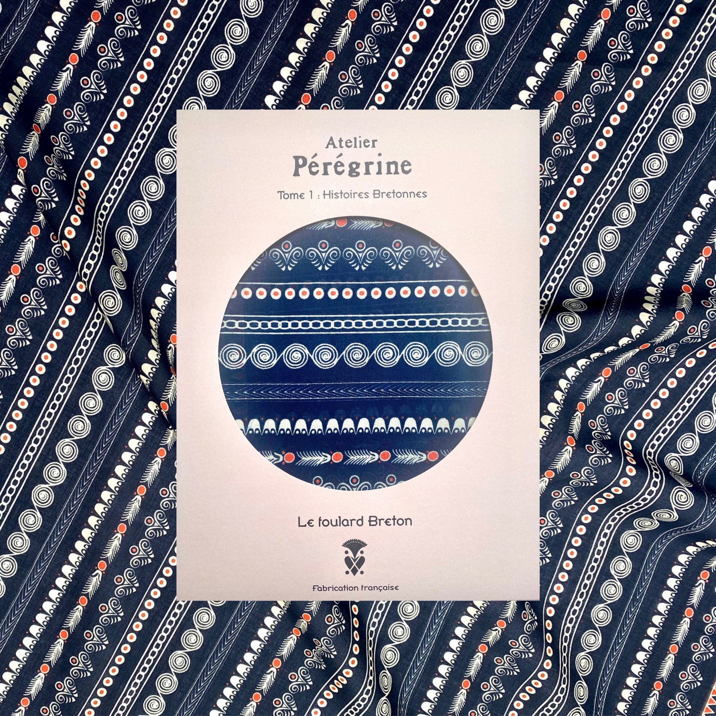 FOULARD BRETON BRODERIES NAVY