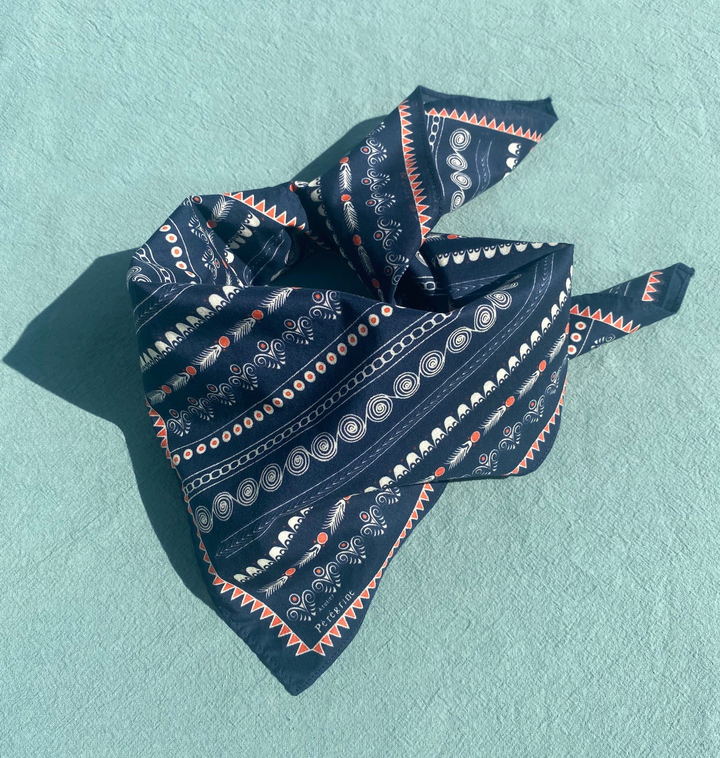 FOULARD BRETON BRODERIES NAVY