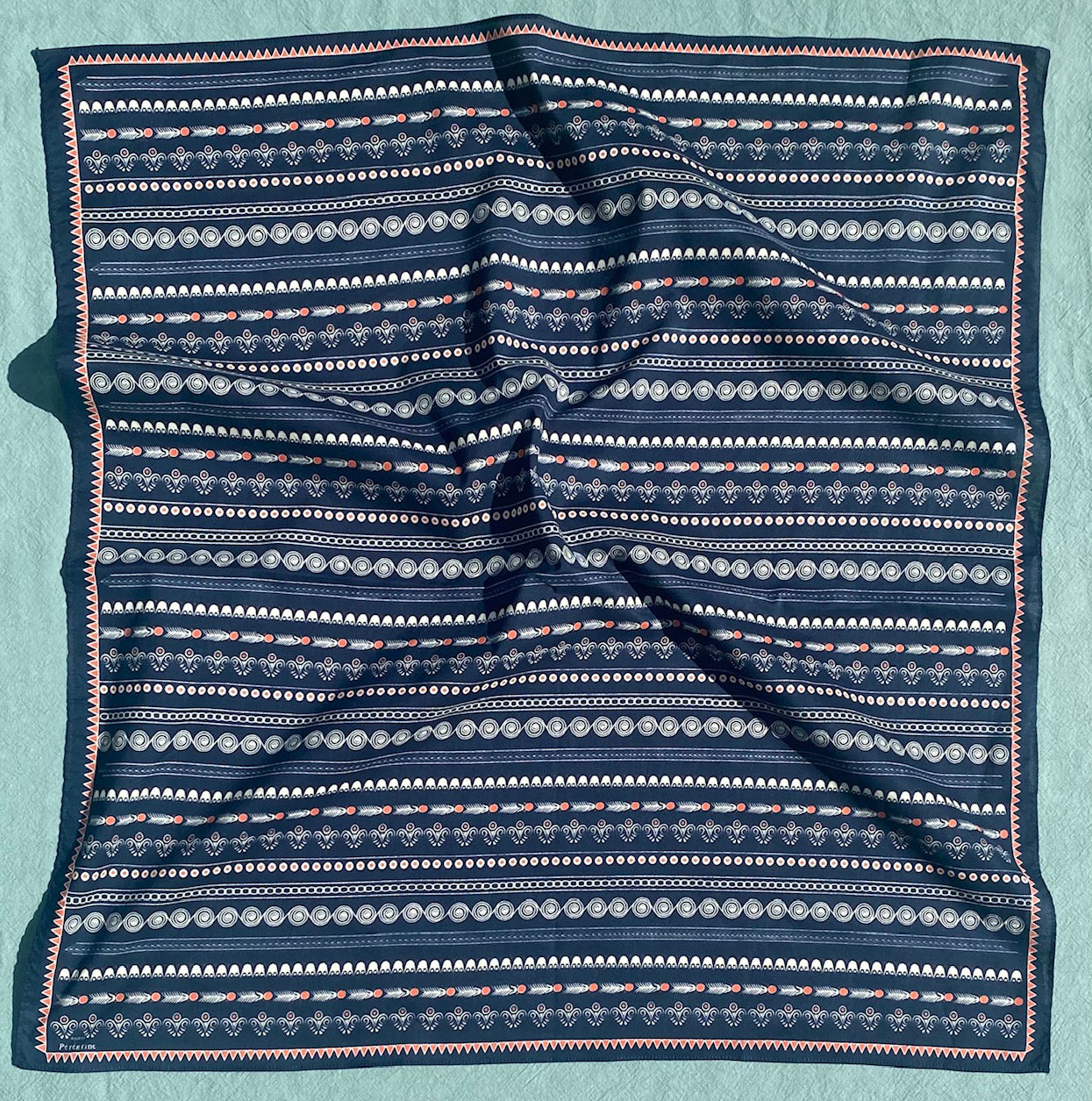 FOULARD BRETON BRODERIES NAVY