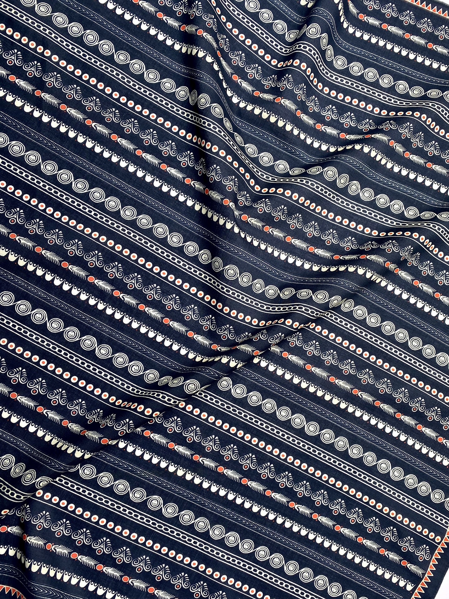 FOULARD BRETON BRODERIES NAVY
