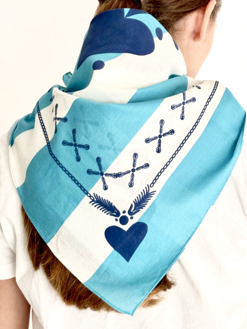 FOULARD BRETON PREPPY BLEU