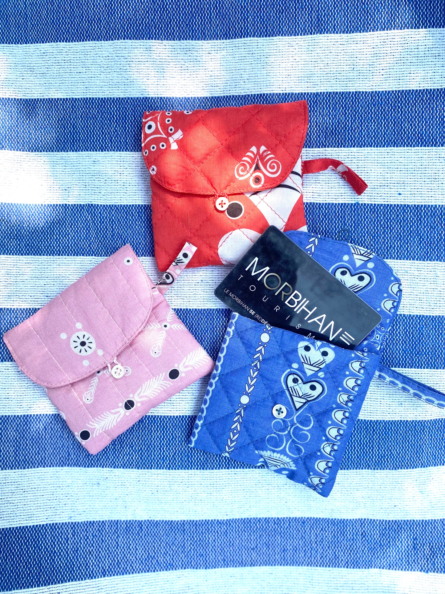 Mini pochette bandana breton - rose