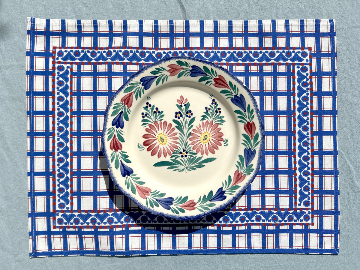 SET DE TABLE LIN COTON SAINT-POL-DE-LÉON / BLEU ROI
