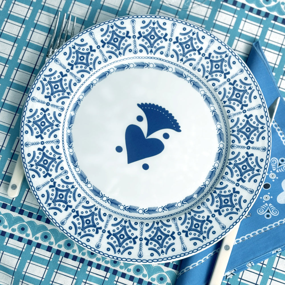 ASSIETTE KALON - porcelaine motif broderies bretonnes