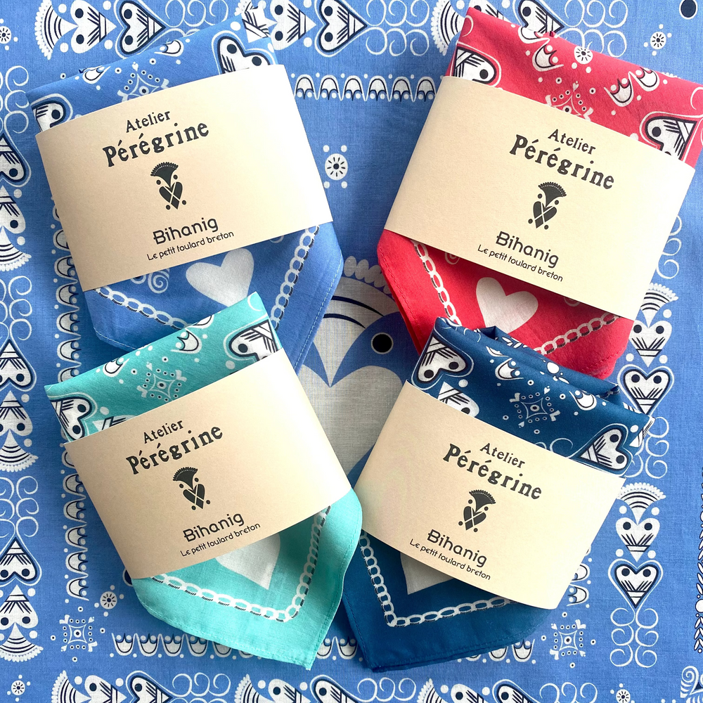 PETIT BANDANA BRETON BLEUET EN COTON BIO - BIHANIG