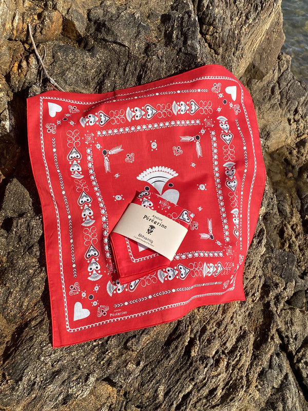 PETIT BANDANA BRETON RUZ EN COTON BIO - BIHANIG