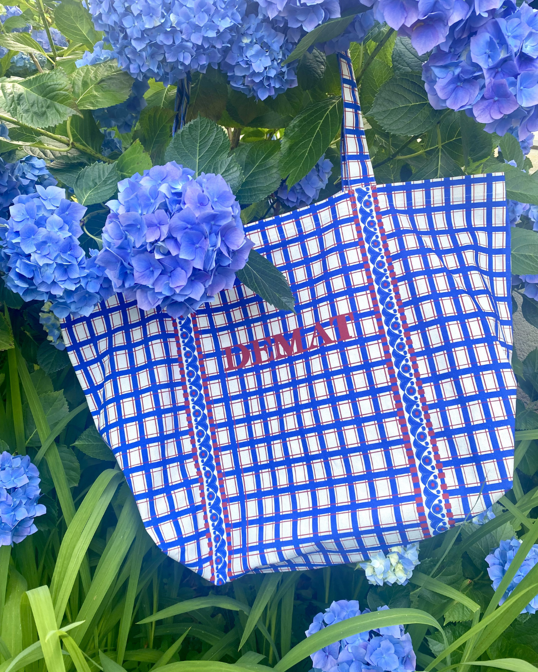 Cabas breton en lin et coton Demat - Kenavo bleu royal