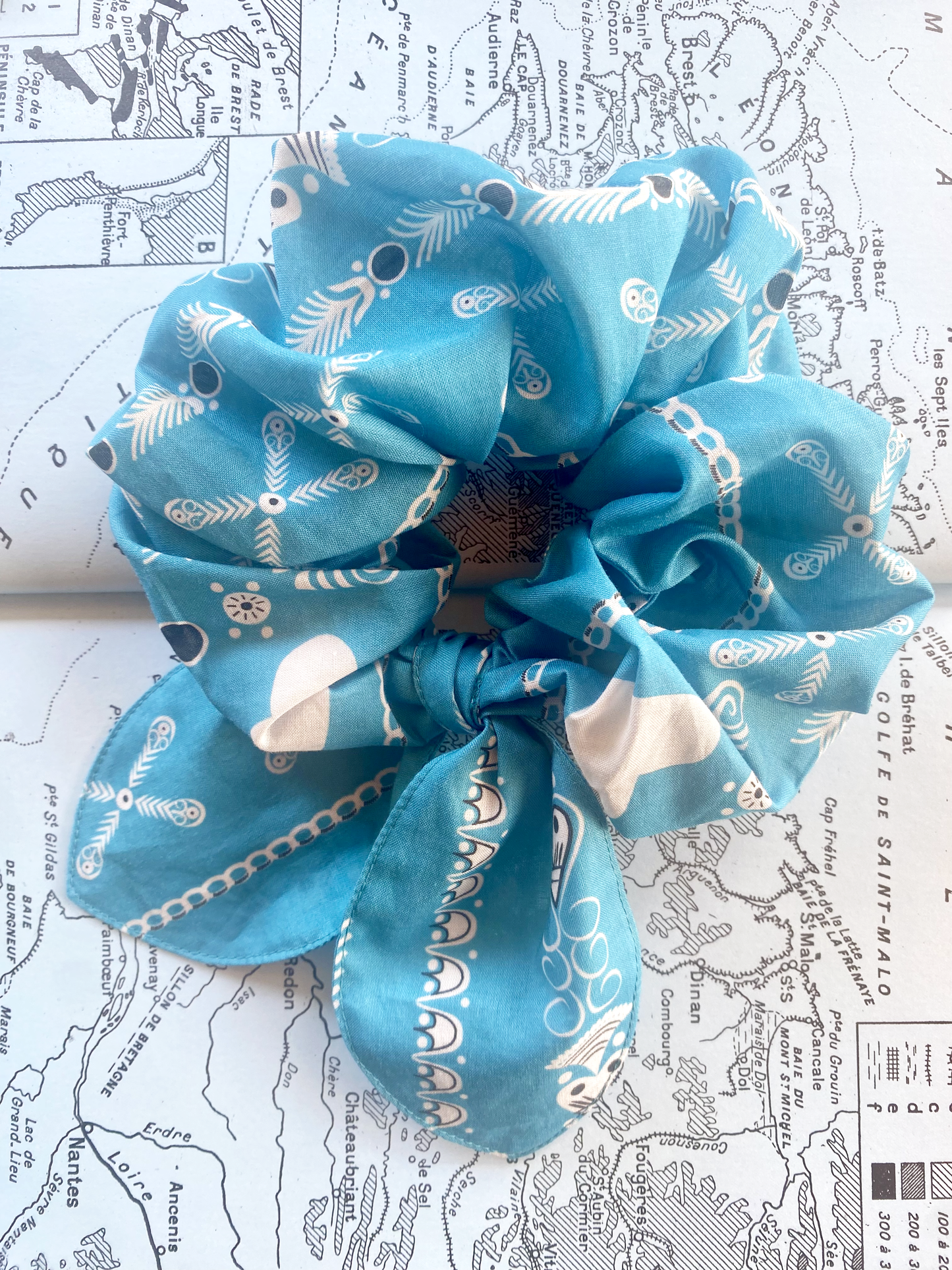 Chouchou bandana breton azur