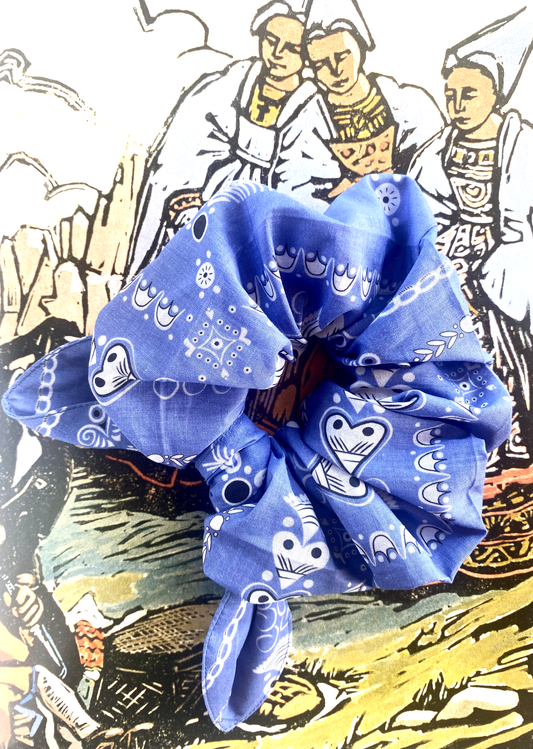 Chouchou bandana breton bleuet