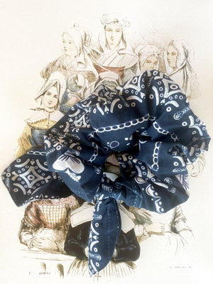 Chouchou bandana breton marine