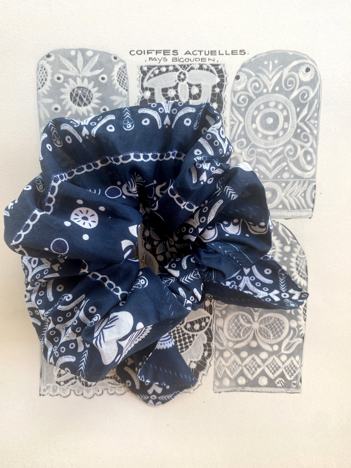Chouchou bandana breton marine