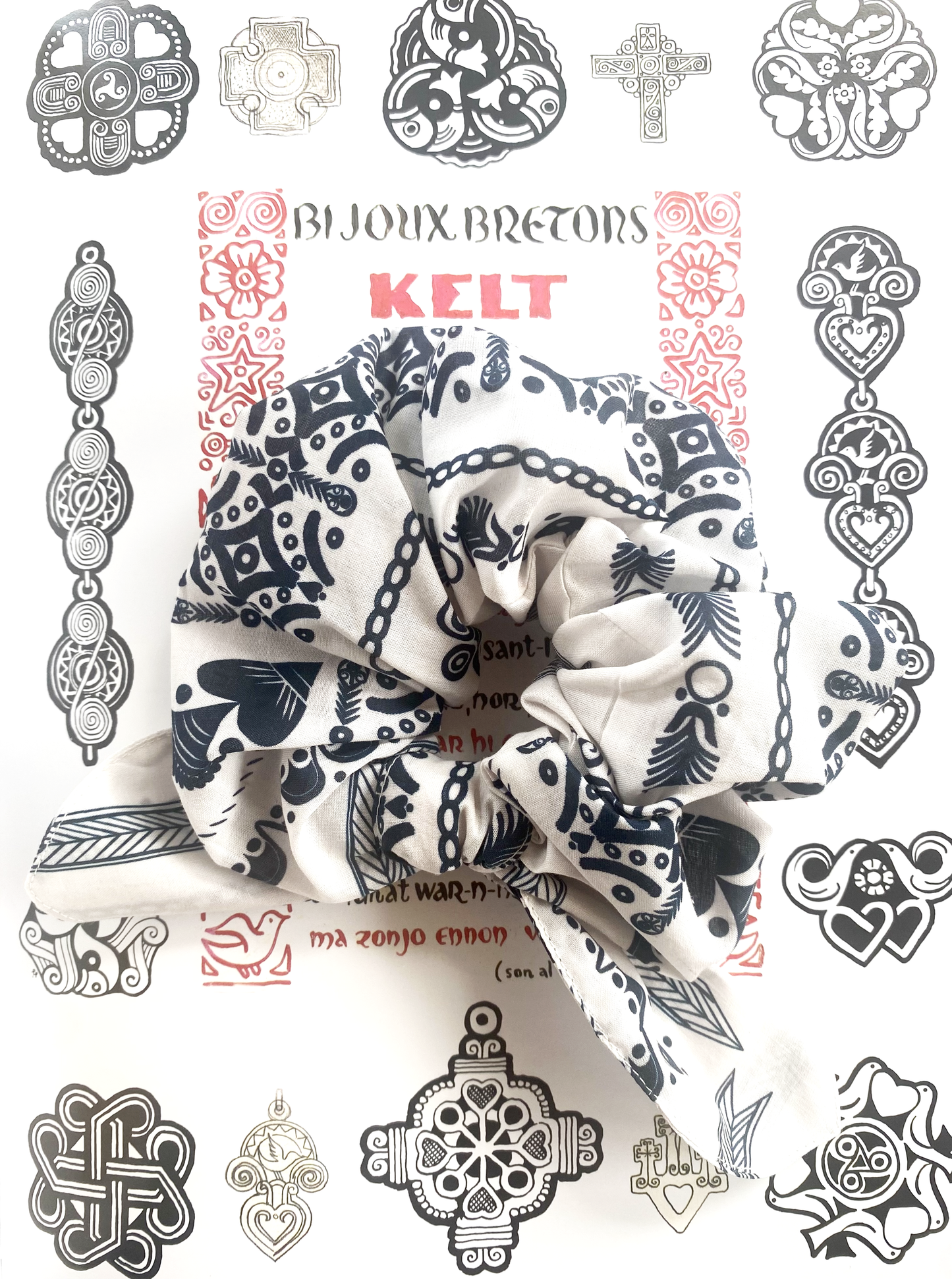 Chouchou bandana breton ivoire
