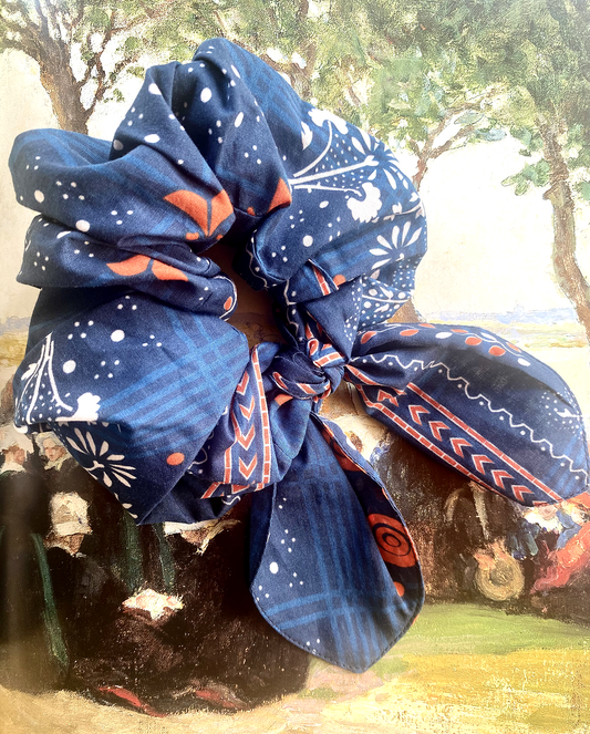 Chouchou bandana breton Jaconas marine