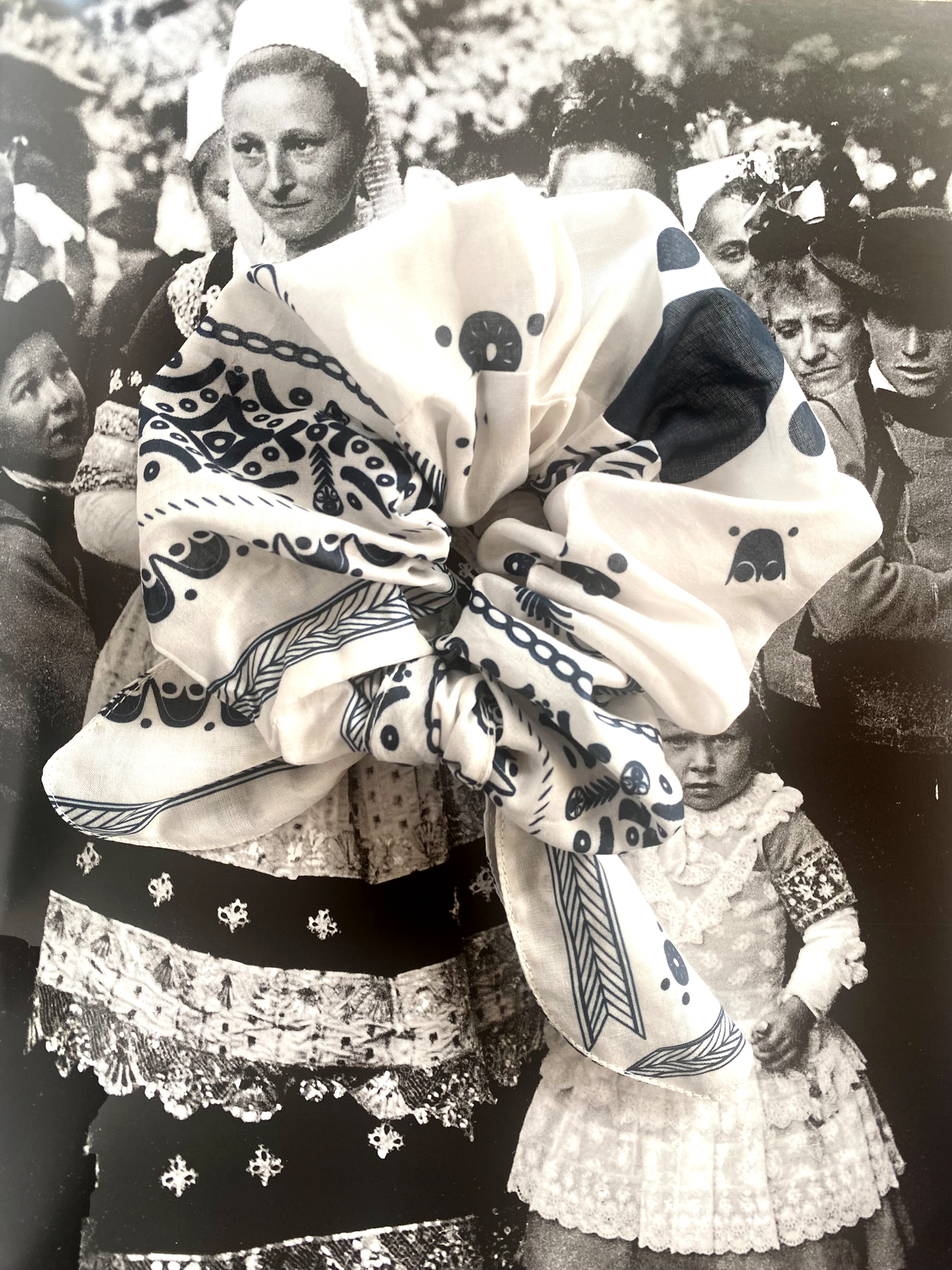 Chouchou bandana breton ivoire
