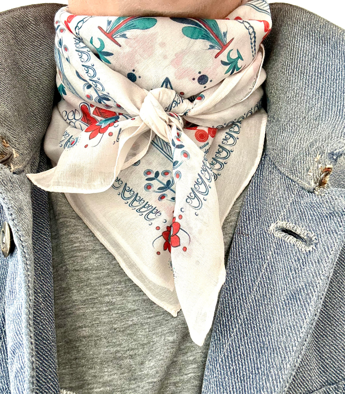 FOULARD FEILHAÑS – COTON ET SOIE – 65 × 65 CM