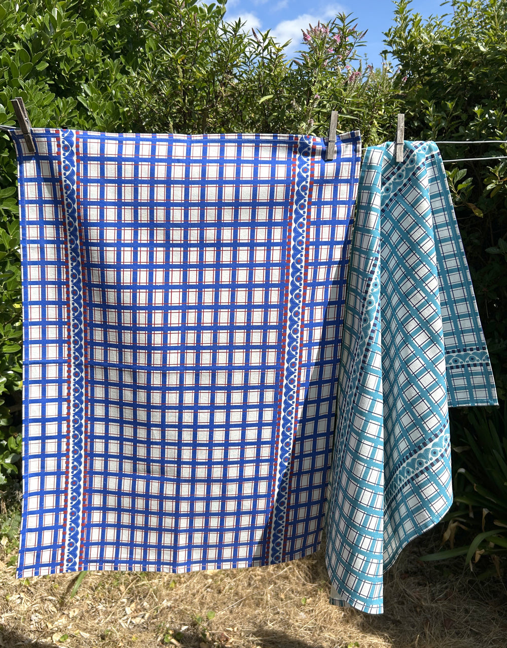 TORCHON LIN COTON SAINT-POL-DE-LÉON / BLEU ROI