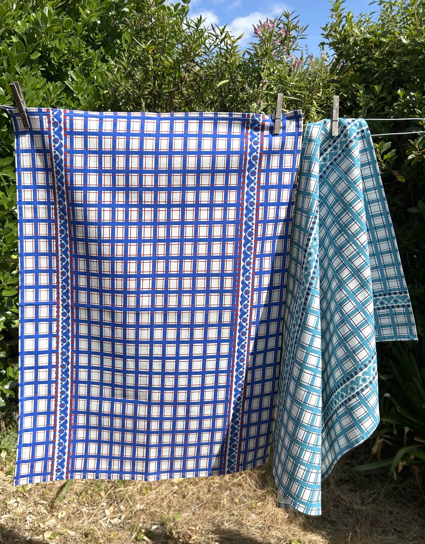 TORCHON LIN COTON SAINT-POL-DE-LÉON / BLEU ROI