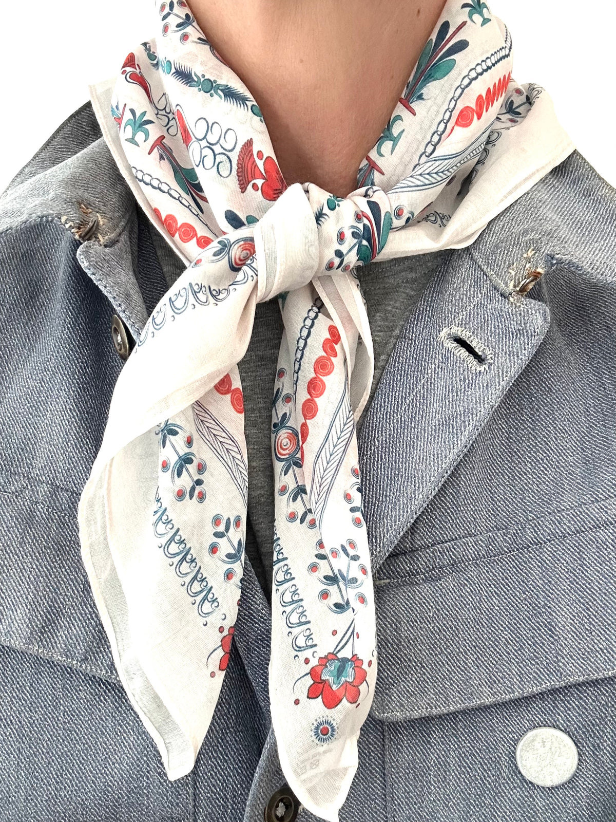 FOULARD FEILHAÑS – COTON ET SOIE – 65 × 65 CM