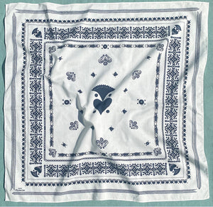 BANDANA BRETON IVOIRE EN COTON BIO - MOTIF BRODERIES BRETONNES