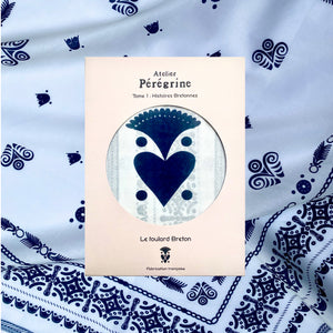 BANDANA BRETON IVOIRE EN COTON BIO - MOTIF BRODERIES BRETONNES