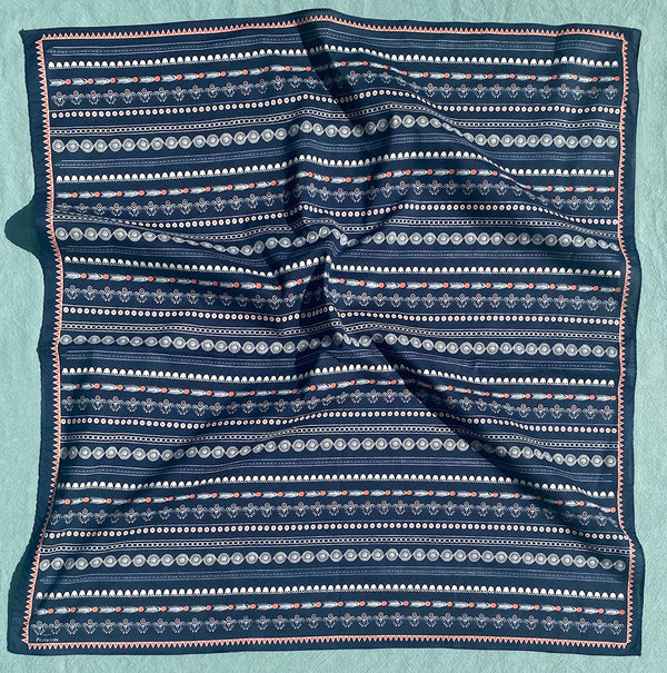 BRETON SCARF WITH LICHEN LINES EMBROIDERY