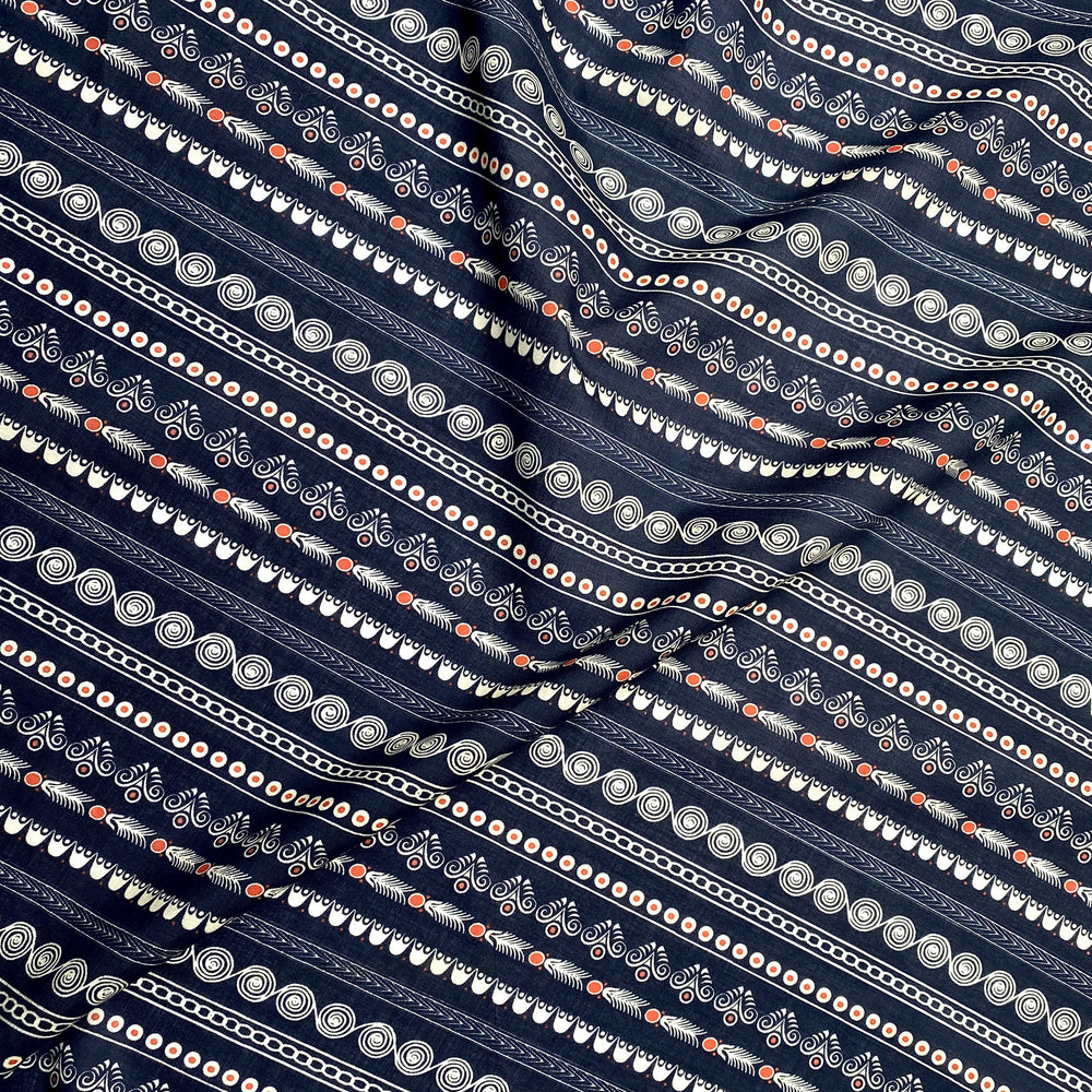 FOULARD BRETON BRODERIES NAVY