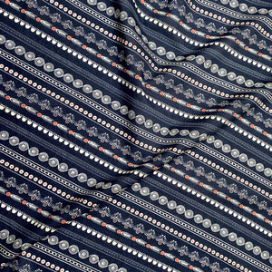 BRETON SCARF WITH LICHEN LINES EMBROIDERY