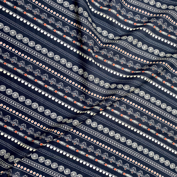 BRETON SCARF WITH LICHEN LINES EMBROIDERY