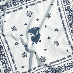 BANDANA BRETON IVOIRE EN COTON BIO - MOTIF BRODERIES BRETONNES
