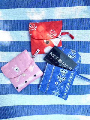 Mini pochette bandana breton - rose