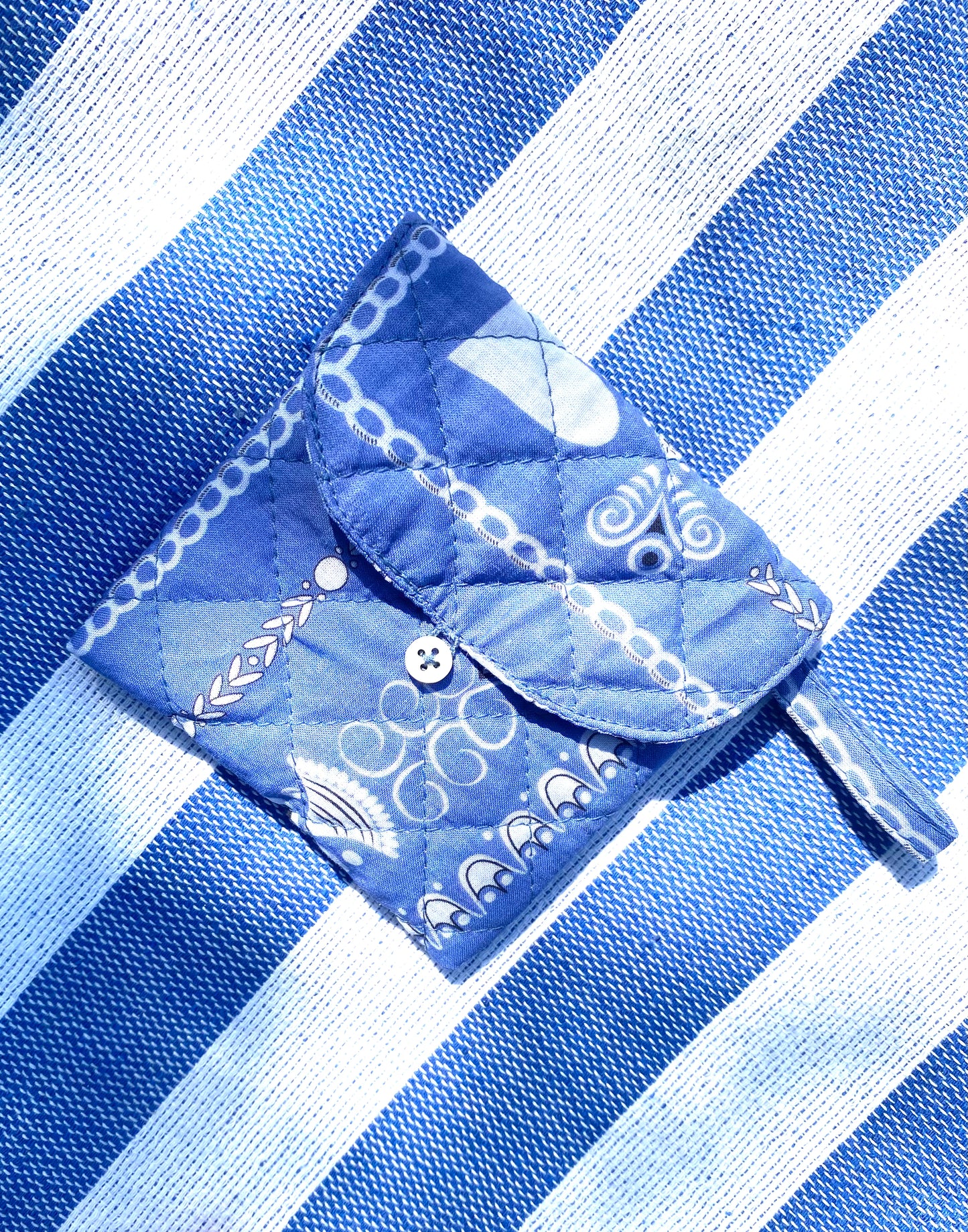 Mini pochette bandana breton - bleuet
