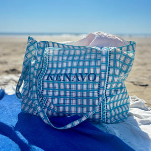 Cabas breton en lin et coton Demat - Kenavo bleu