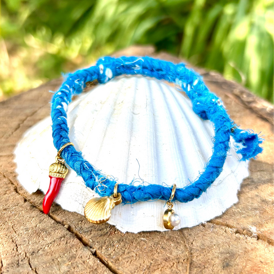 Bracelet Gipsy Bandana Bleu Royal N°1