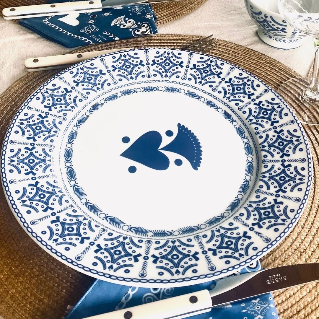 ASSIETTE KALON - porcelaine motif broderies bretonnes