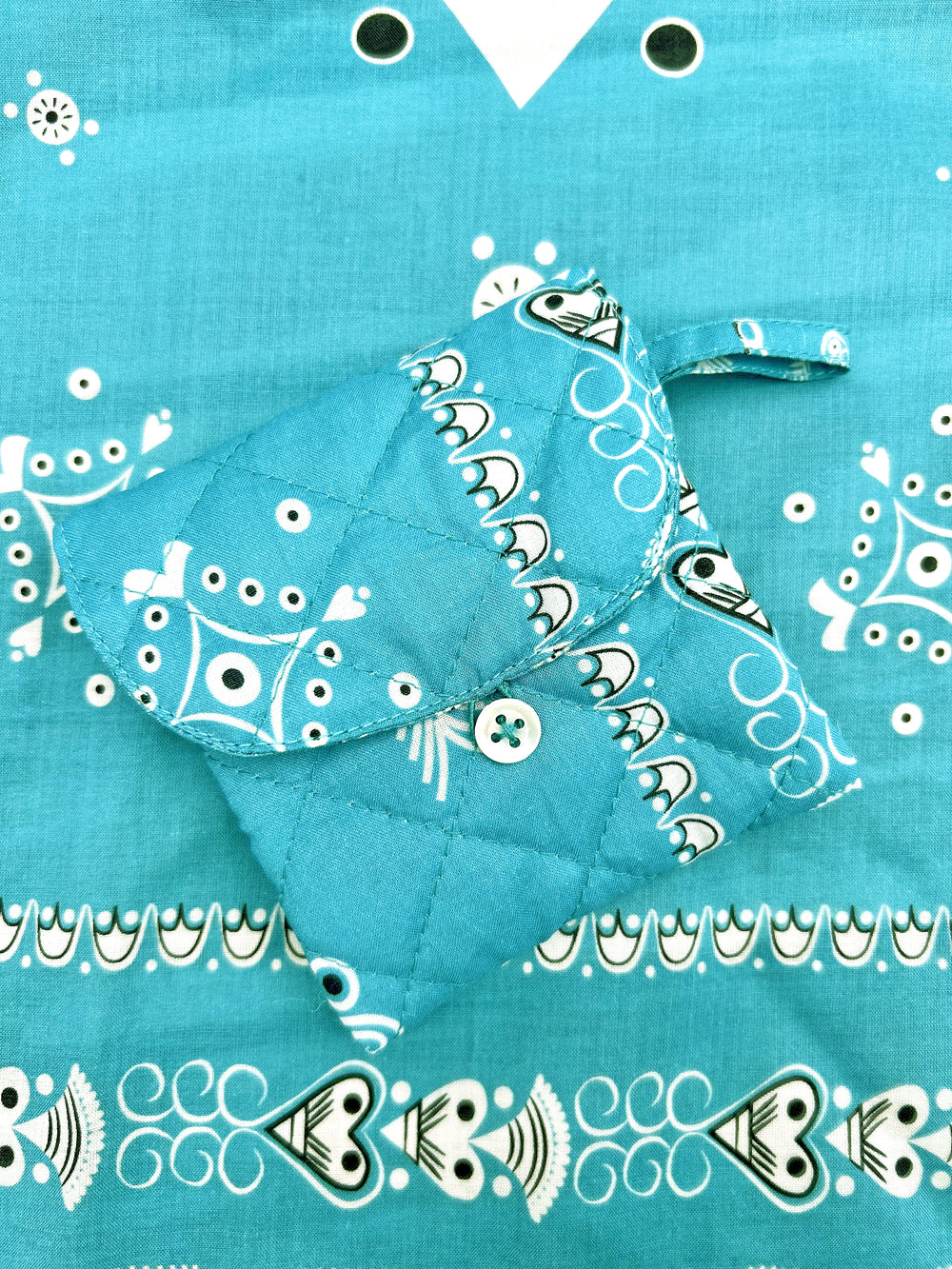 Mini pochette bandana breton - azur