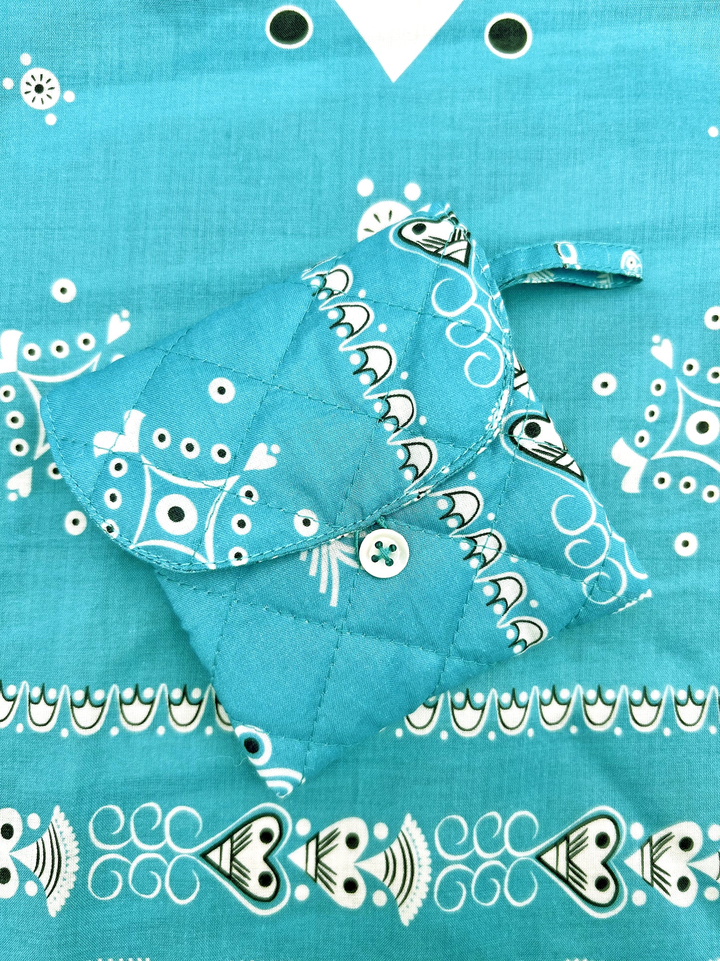Mini pochette bandana breton - azur