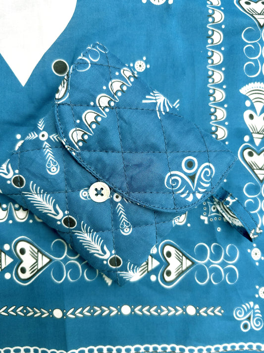 Mini pochette bandana breton - bleu royal