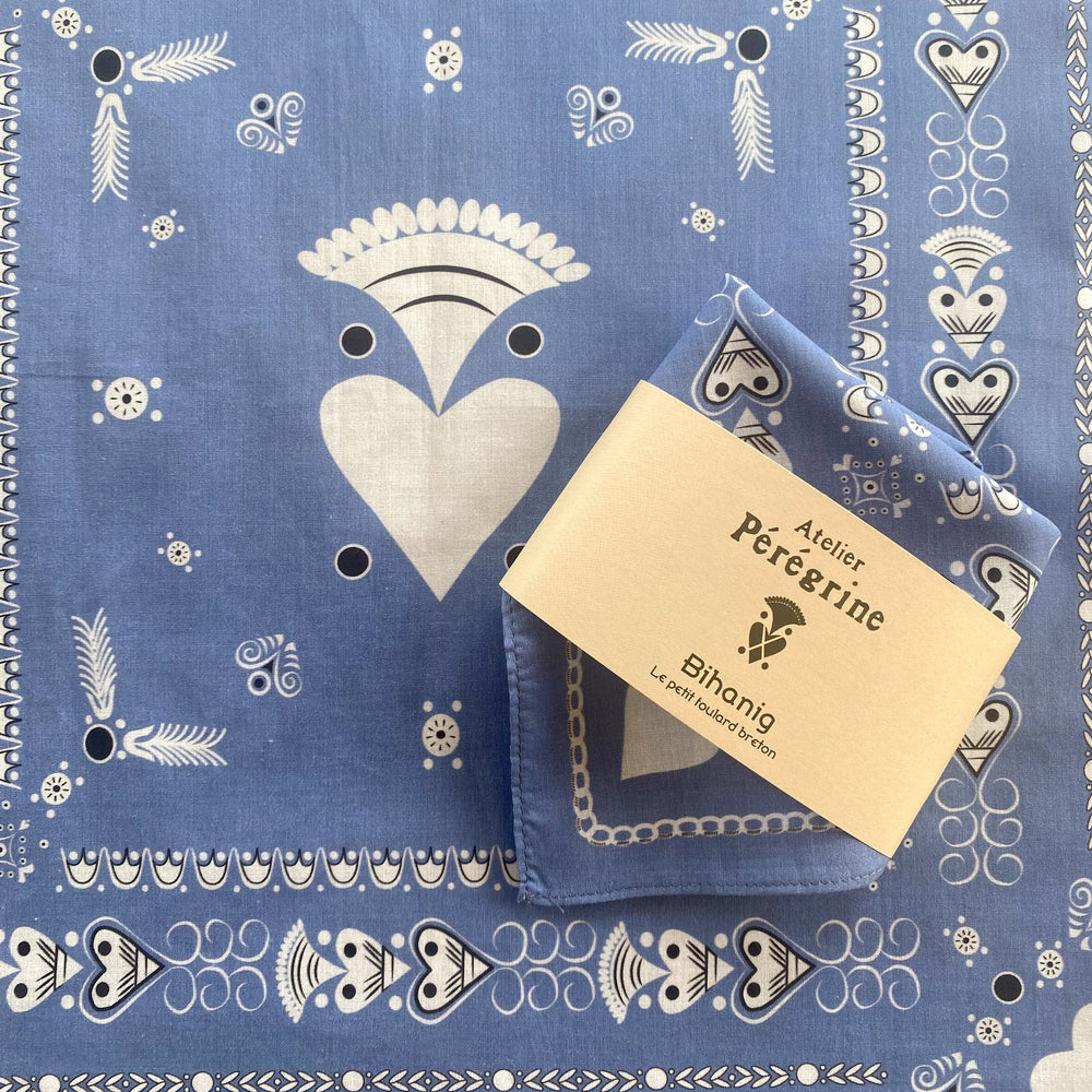 PETIT BANDANA BRETON BLEUET EN COTON BIO - BIHANIG