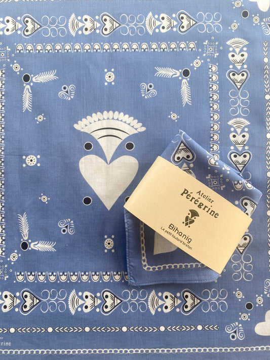 PETIT BANDANA BRETON BLEUET EN COTON BIO - BIHANIG