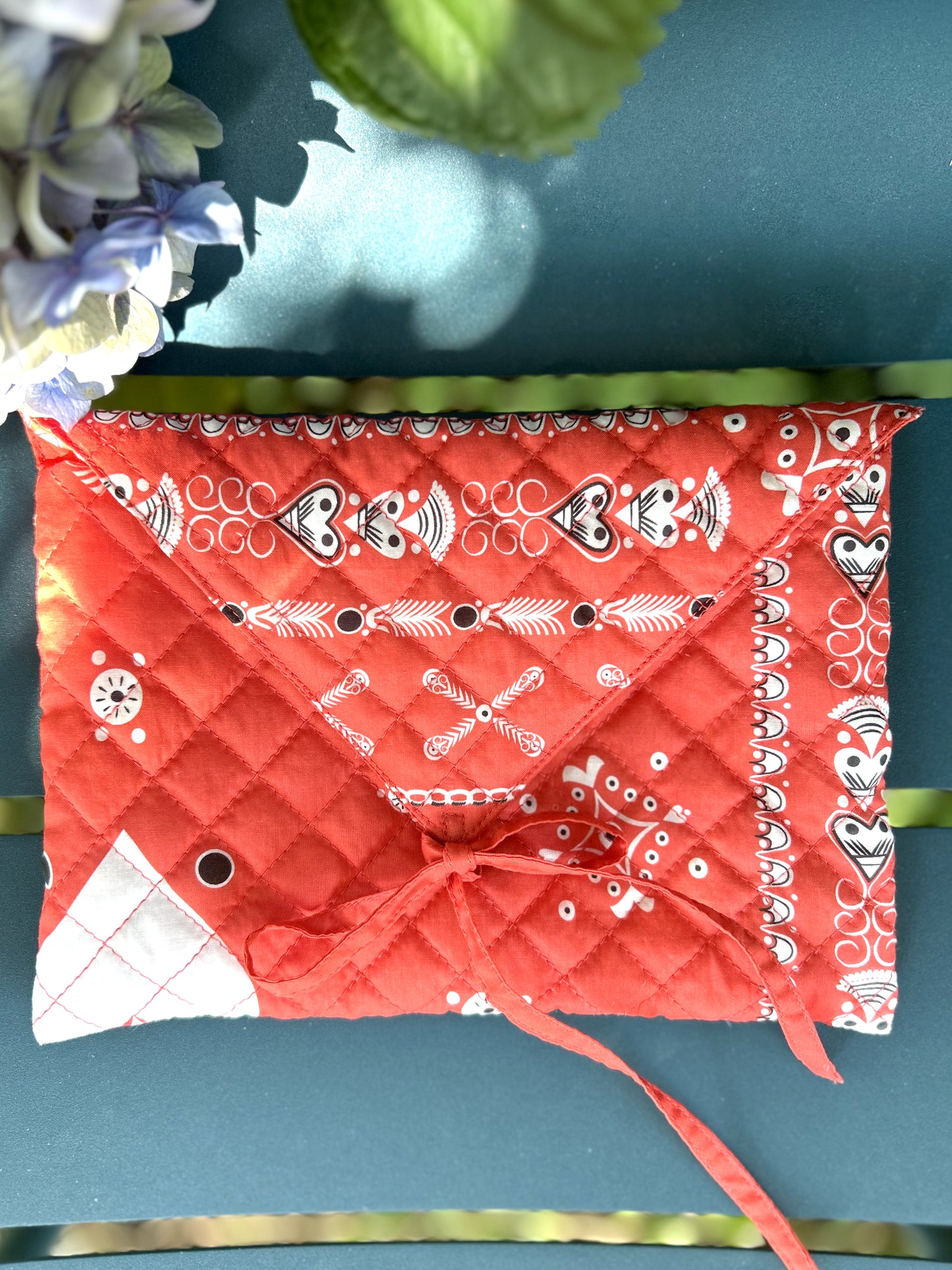 Grande pochette bandana breton - rouge