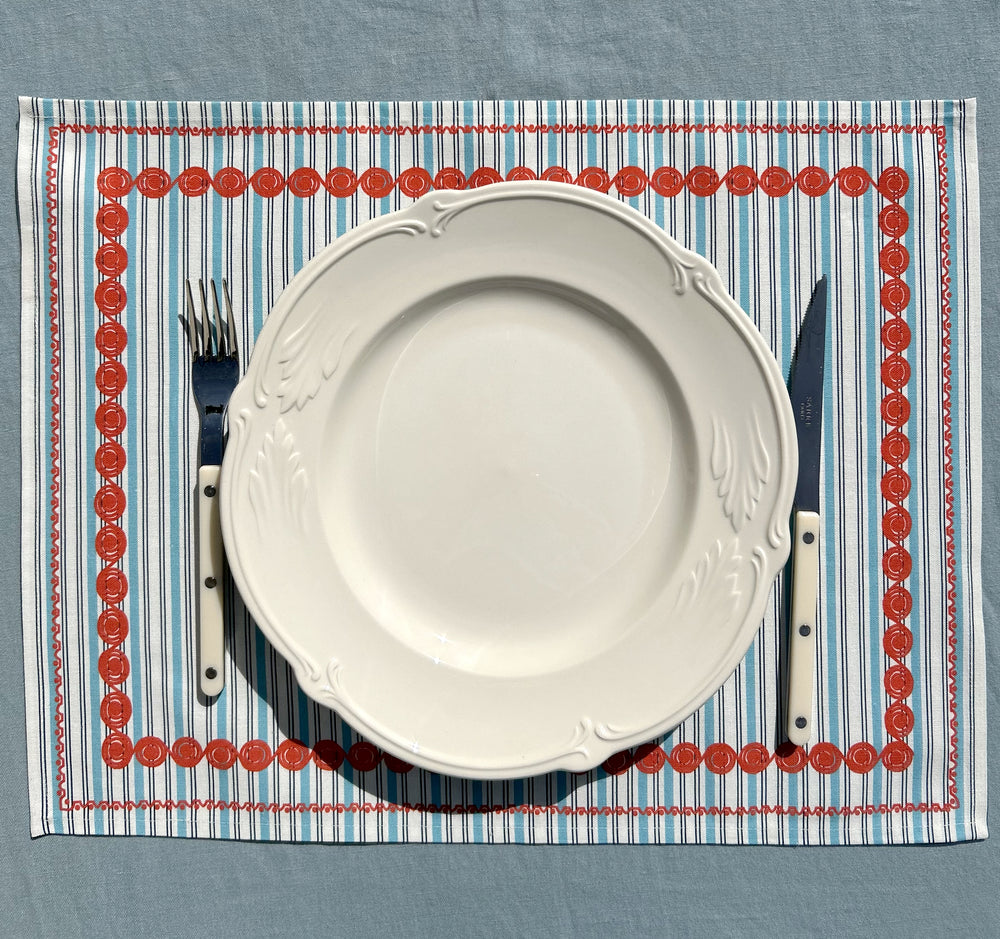 SET DE TABLE LIN COTON GOUÉZEC TURQUOISE