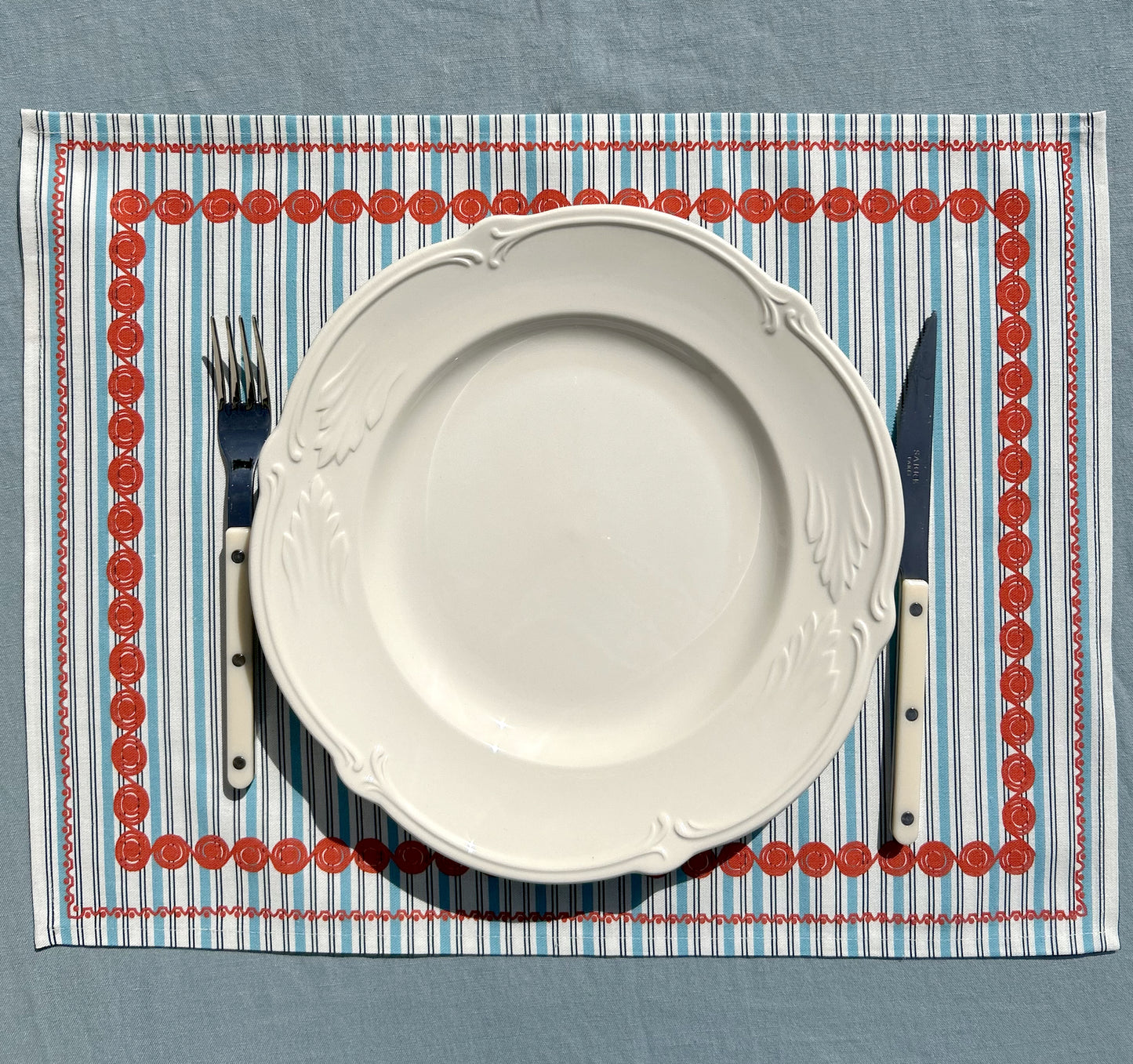 SET DE TABLE LIN COTON GOUÉZEC TURQUOISE