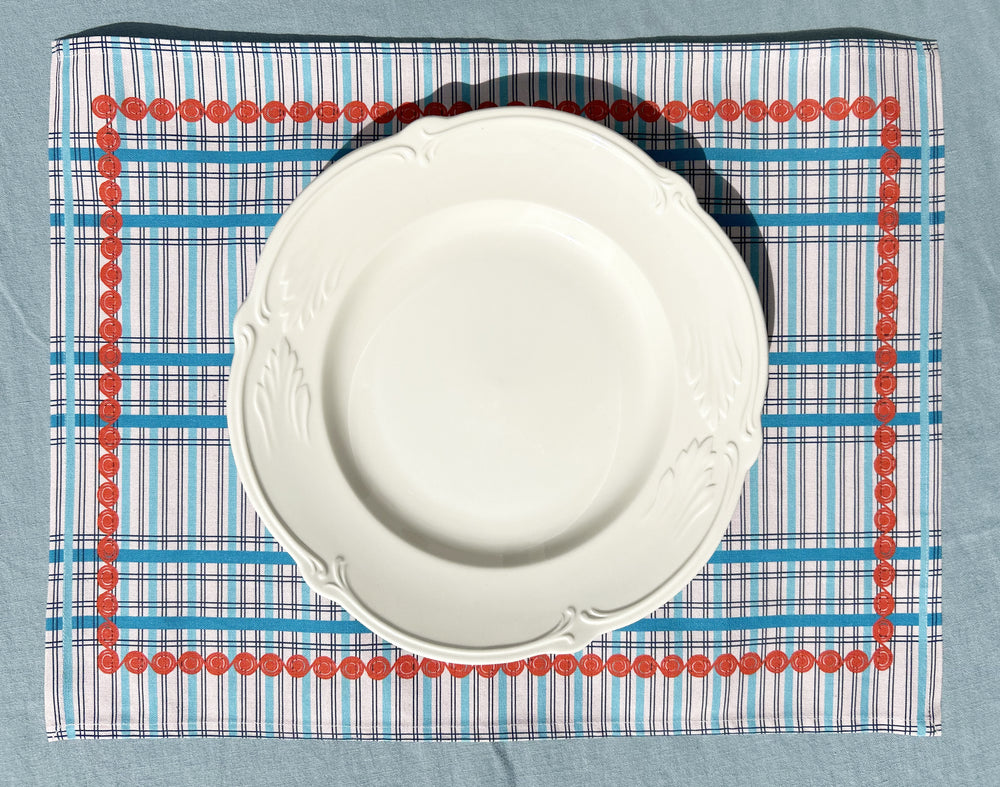 SET DE TABLE LIN COTON GOUÉZEC ROSE