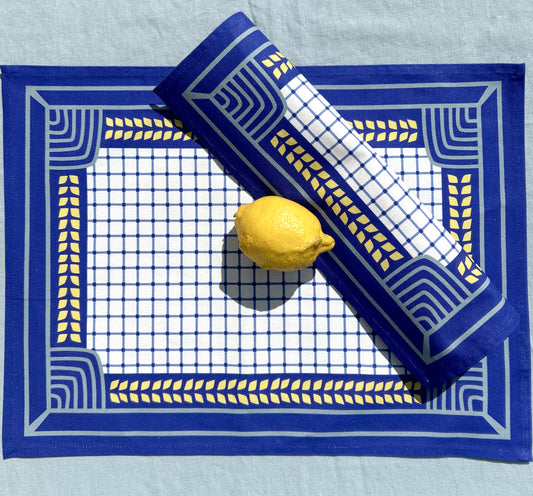 SET DE TABLE LIN COTON PENN LIV BLEU
