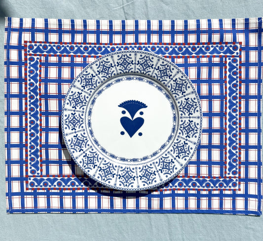 SET DE TABLE LIN COTON SAINT-POL-DE-LÉON / BLEU ROI