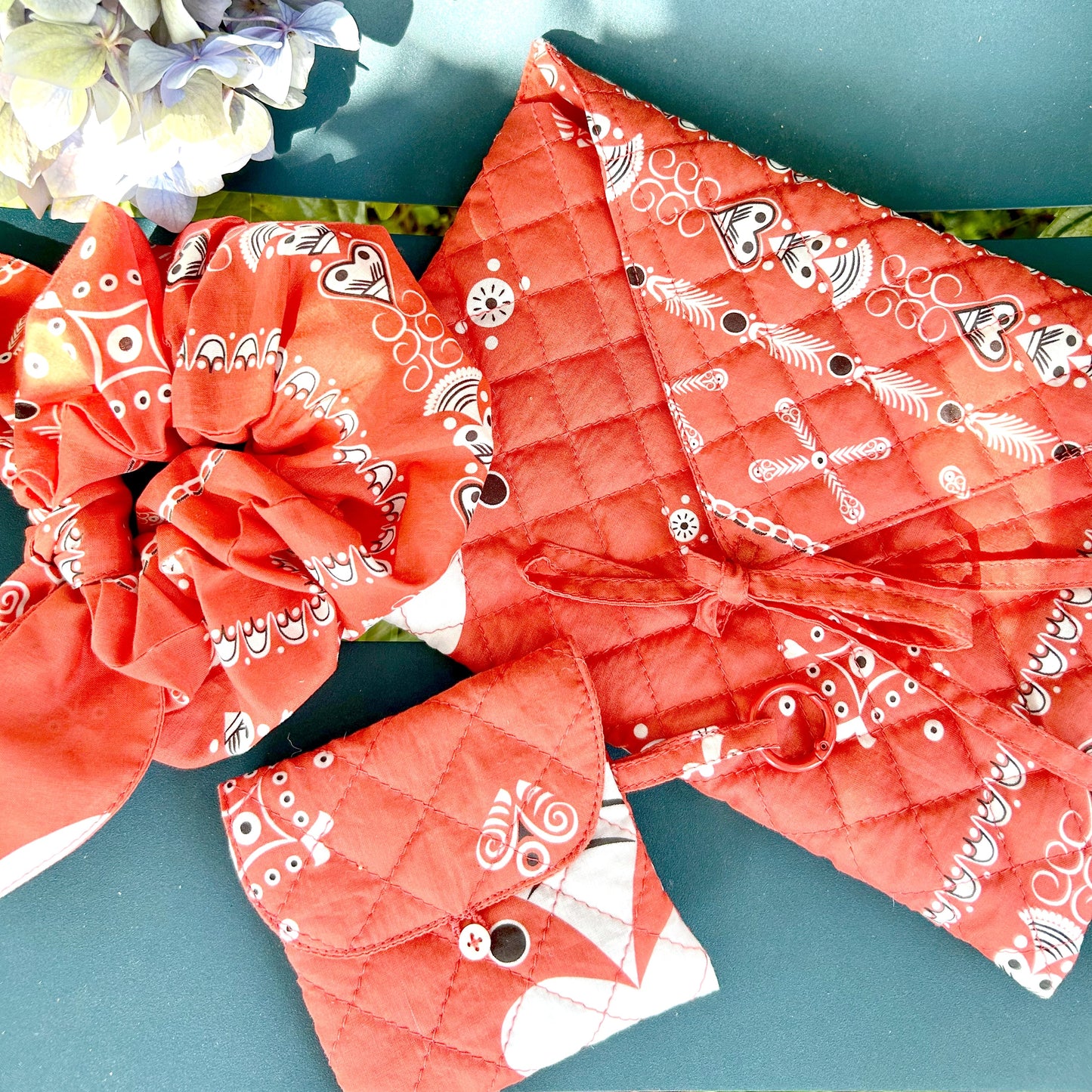 Grande pochette bandana breton - rouge