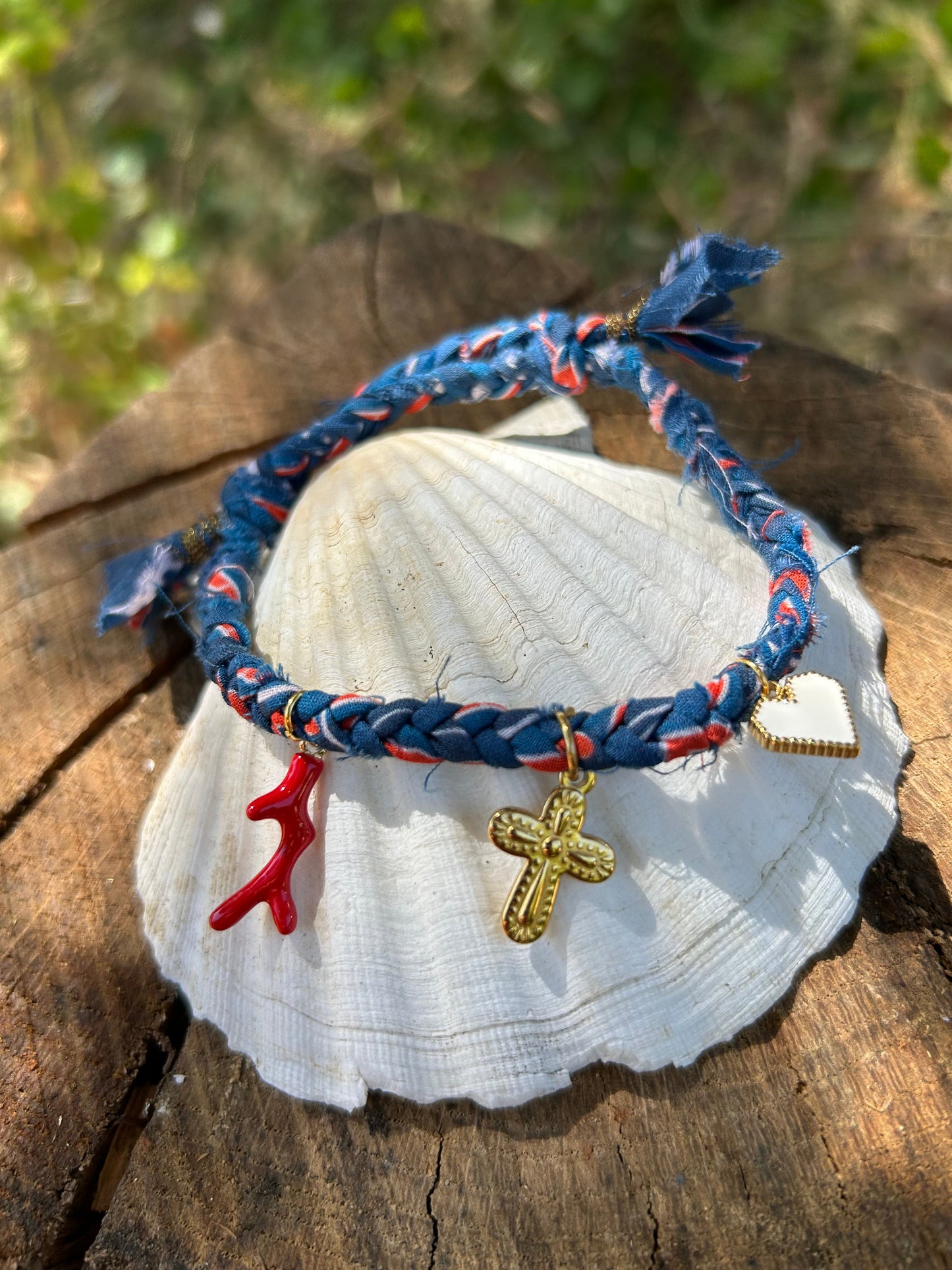 BRACELET GIPSY BANDANA BRETON JACONAS MARINE N°1