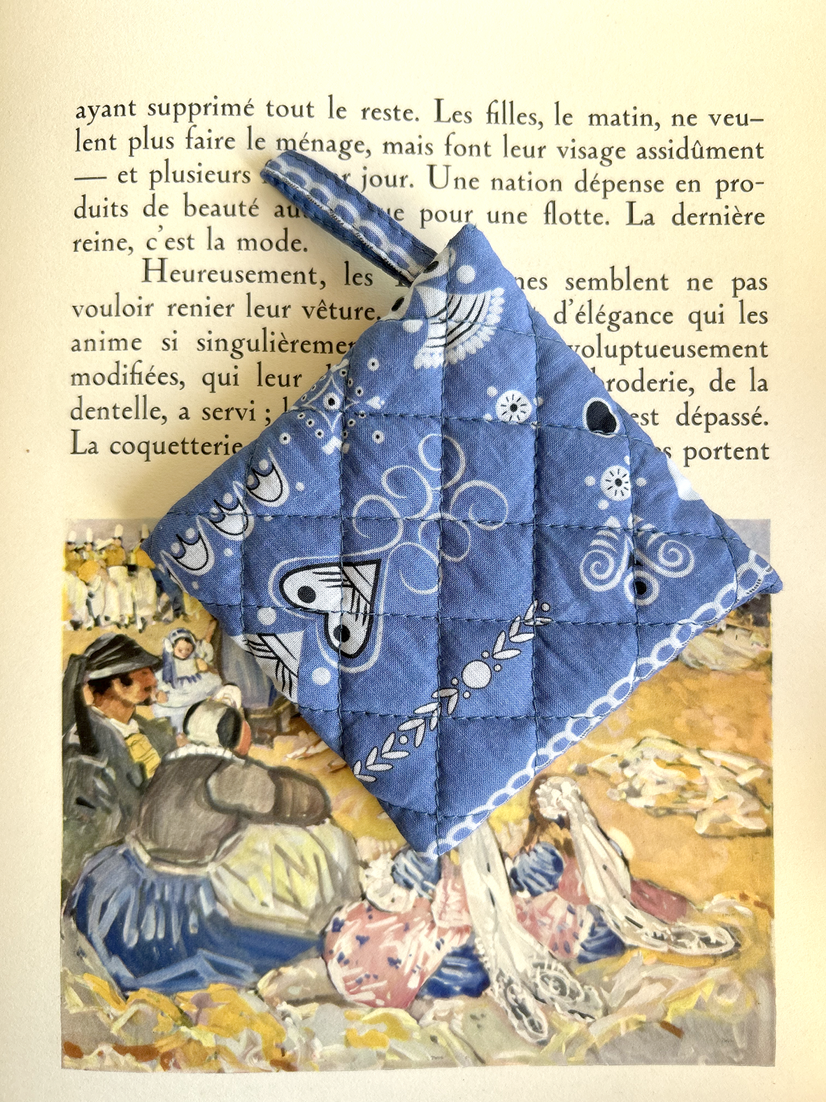Mini pochette bandana breton - bleuet